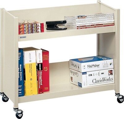 Bretford® Single-Sided Book Trucks, 2-Shelf, Putty