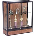 Best-Rite Counter-Height Glass Display Case, Walnut, 40H x 36W x 14D