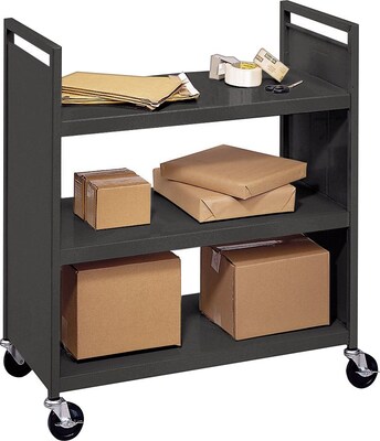 Bretford® Mobile Media Cart, 3 flat shelves, Blue