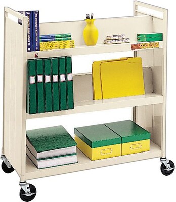 Bretford® Mobile Media Cart, 4 slanted shelves, 1 flat shelf, Black