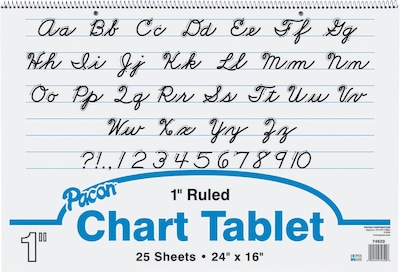 Pacon Chart Tablets, 32"H x 24"W, 1" Ruled, White, 70 Sheets/Pack