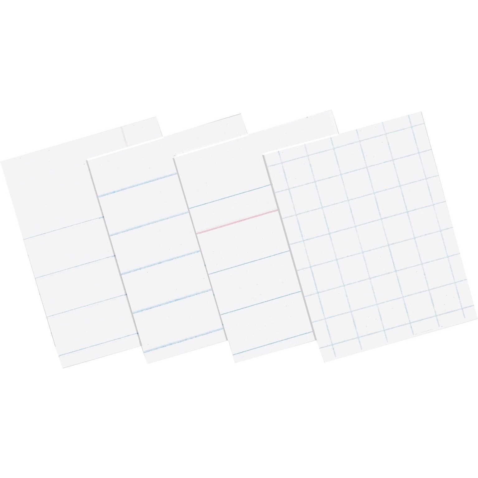 Pacon 5-Hole Punched Essay and Composition Paper 10-1/2 x 8, 3/8 Ruled with Red Margin, White, 500 Sheets/Pk