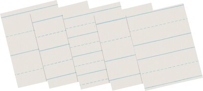 Pacon Newsprint Practice Paper W/Skip Space, 8-1/2 x 11, 1/2 Long Way  Ruled, White, 500 Sheets/Pk