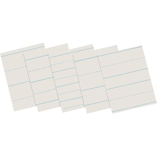 Pacon Newsprint Practice Paper W/Skip Space, 8-1/2 x 11, 1/2 Long Way  Ruled, White, 500 Sheets/Pk