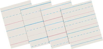 Pacon Zaner-Bloser Broken Midline Paper 10 1/2 x 8, 1/2 Ruled, White, 500 Sheets/Pk