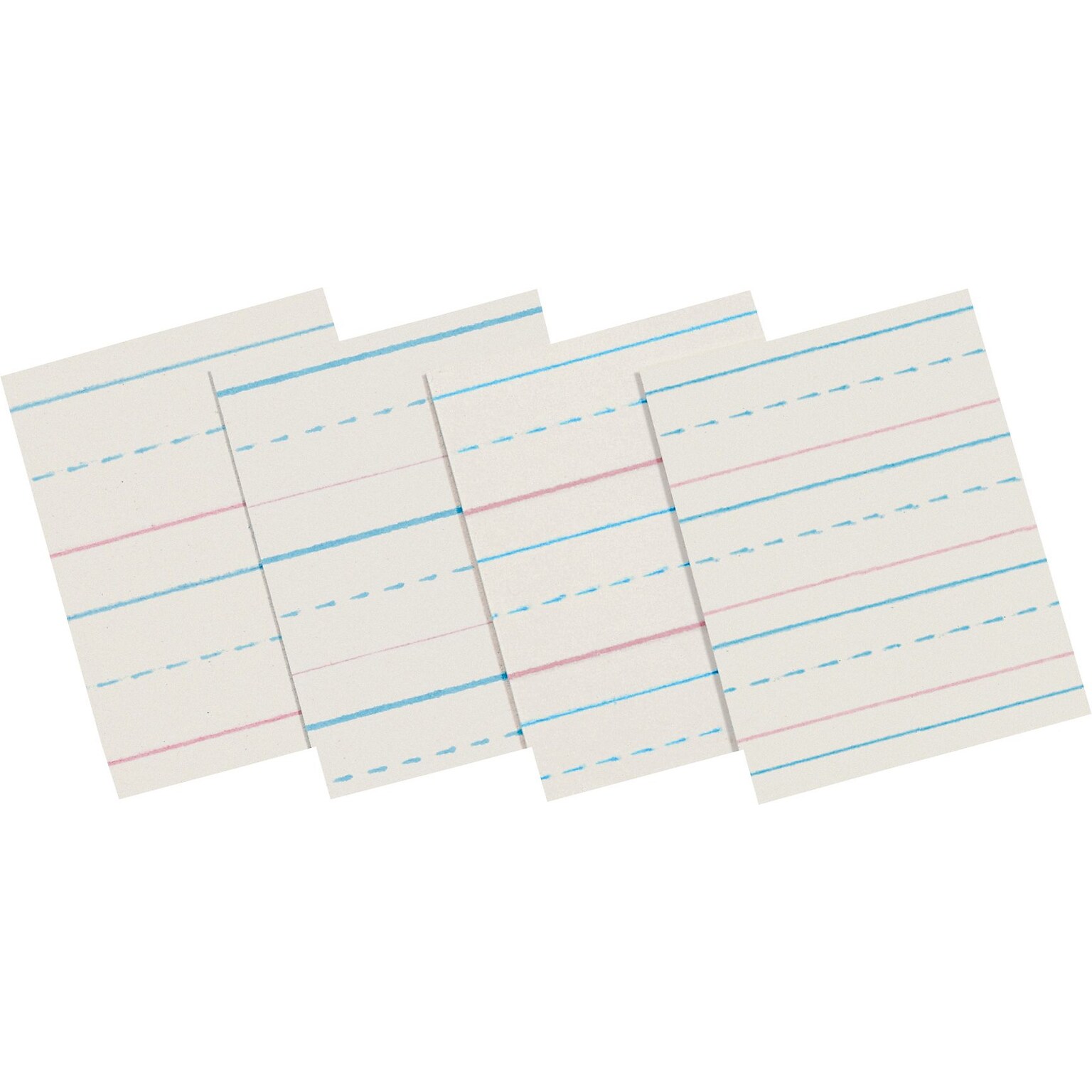 Pacon Zaner-Bloser 10-1/2 x 8, 1/2 Ruled Broken Midline Newsprint, White, 500 Sheets/Pk