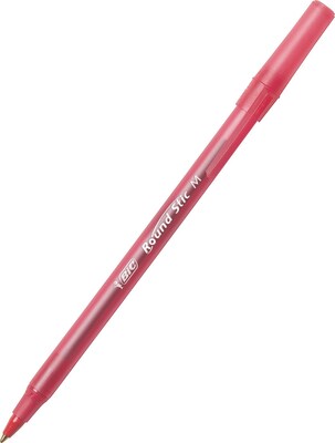 BIC® Round Stic® Xtra Life Ballpoint Pens, Medium Point, Red, 432/Carton (GSM11REDCT)