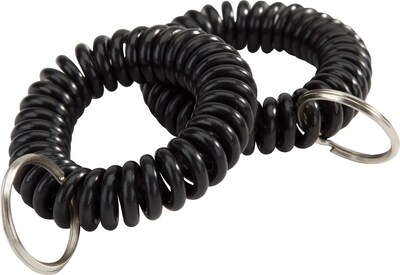 Staples Key Ring Wrist Coil, Black, 5/Pack (22156)