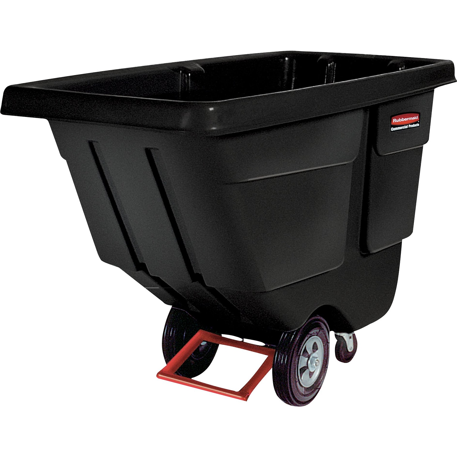 Rubbermaid Tilt Trucks, 102 Gallons, 850 lbs Capacity, Black (RCP1314BLA)