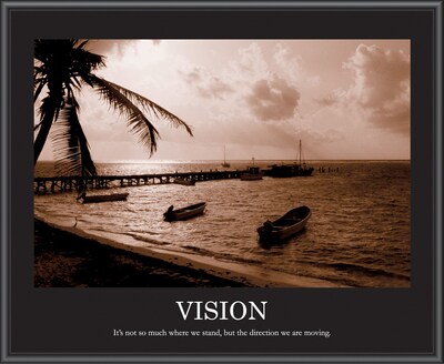 Vision Framed Motivational Print, Sepia