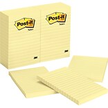 Post-it® Notes, 4 x 6, Canary Yellow, Lined, 100 Sheets/Pad, 12 Pads/Pack (660)
