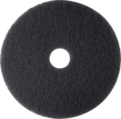 3M Low-Speed Floor Pad, High Productivity Stripping Pad 7300, Black, 15, 5/Ct