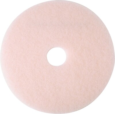 3M 20 Burnish Floor Pad, Pink, 5/Carton (360020)