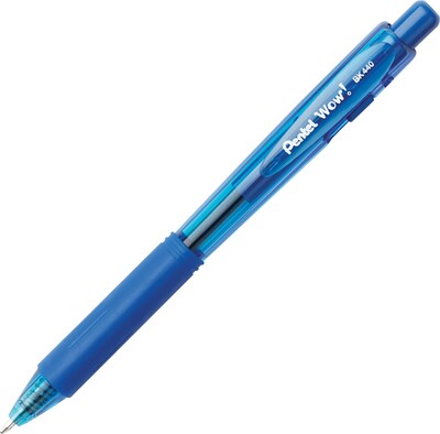 Pentel WOW Retractable Ballpoint Pens, Medium Point, Assorted Ink, 8/Pack (BK440CRBP8M)