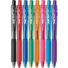 Pentel WOW Retractable Ballpoint Pens, Medium Point, Assorted Ink, 8/Pack (BK440CRBP8M)