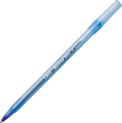 BIC Round Stic Xtra Precision Ballpoint Pens, Fine Point, 0.8mm, Blue Ink, Dozen (20130/GSF11BL)