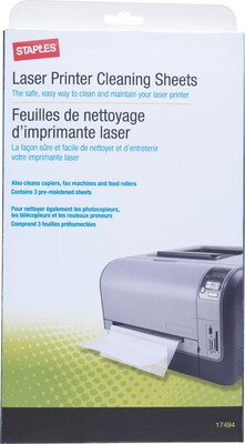 Laser Printer Cleaning Kit, 3 Sheets/Pack (17494)