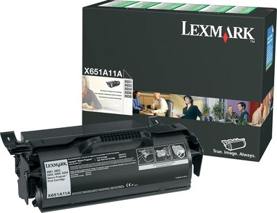 Lexmark X651A11A Black Toner Cartridge, Standard