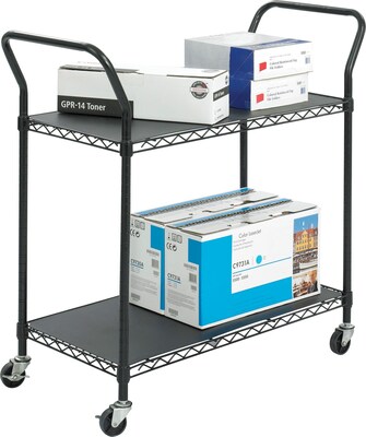 Safco® 5337 Wire Utility Cart, 2 shelves, Black