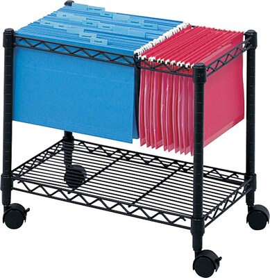 Safco Metal Mobile File Cart with Lockable Wheels, Black (5201BL)