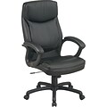 Office Star™Bonded Leather Executive High-Back Chair, Black w/ 2-Tone Stitching