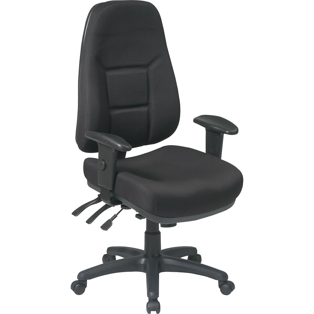 Office Star Super Ergonomic High Back Fabric Task Chair Black