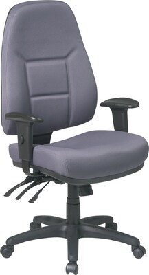 Office Star Super-Ergonomic High-Back Fabric Task Chair, Gray