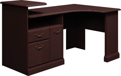 Bush Business Furniture Syndicate Expandable Corner Desk, Mocha Cherry