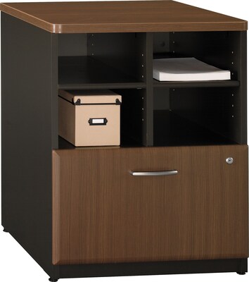 Bush Business Furniture Cubix® Collection in Sienna Walnut/Bronze Finish, Storage Cabinet, 24W, Installed (WC25523FA)