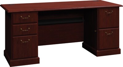 Bush Business Furniture Syndicate 72W Double Pedestal Desk, Harvest Cherry