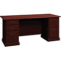 Bush Business Furniture Syndicate 72W Double Pedestal Desk, Harvest Cherry