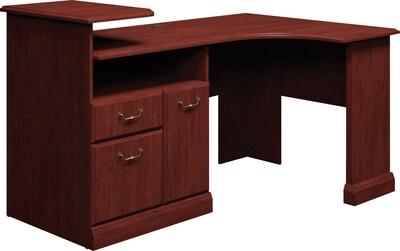 Bush Business Furniture Syndicate Expandable Corner Desk, Harvest Cherry