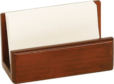 C.R. Gibson® Desk Accessories; Mahagony Birch Wood Business Card Holder