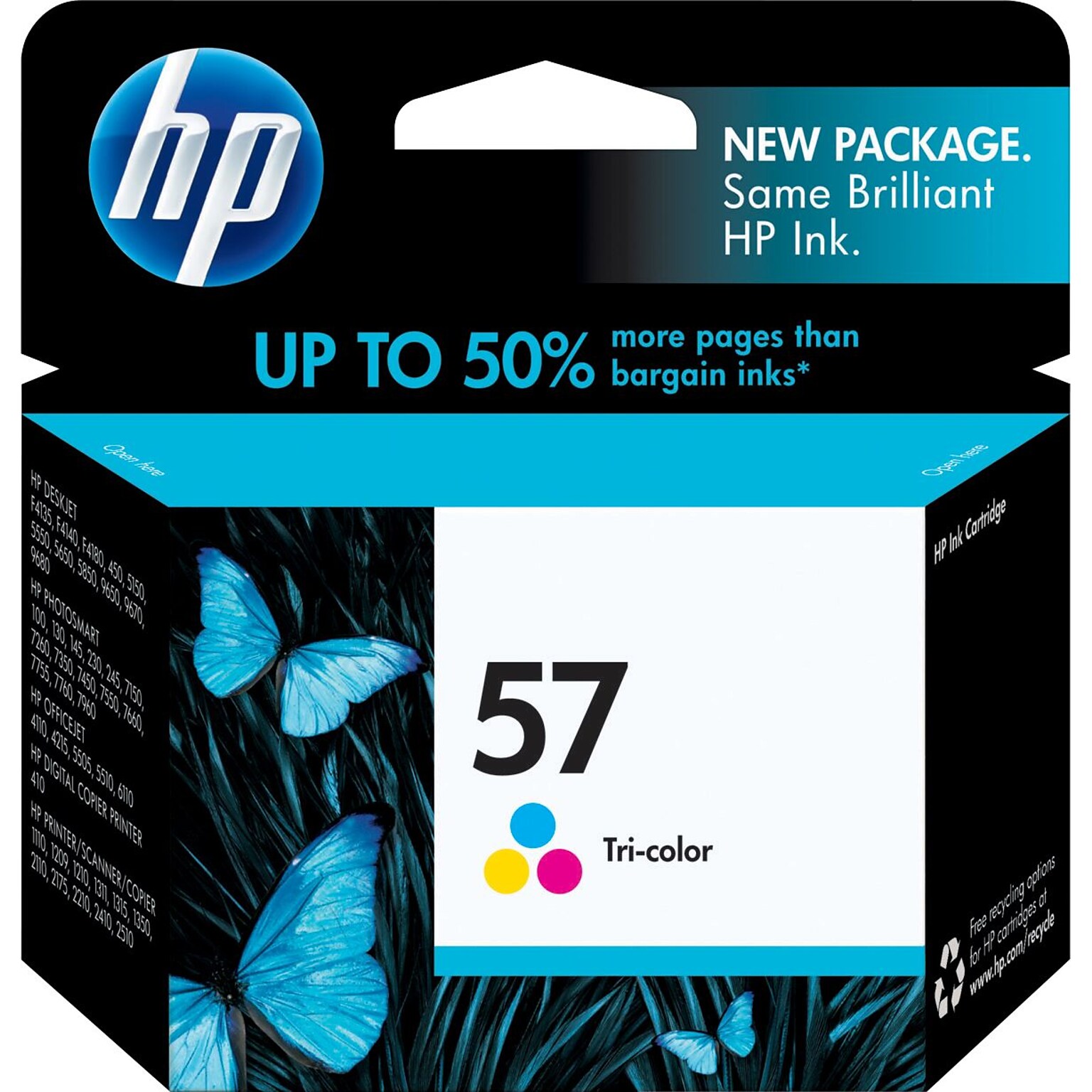 HP 57 Tri-Color Standard Yield Ink Cartridge   (C6657AN#104)