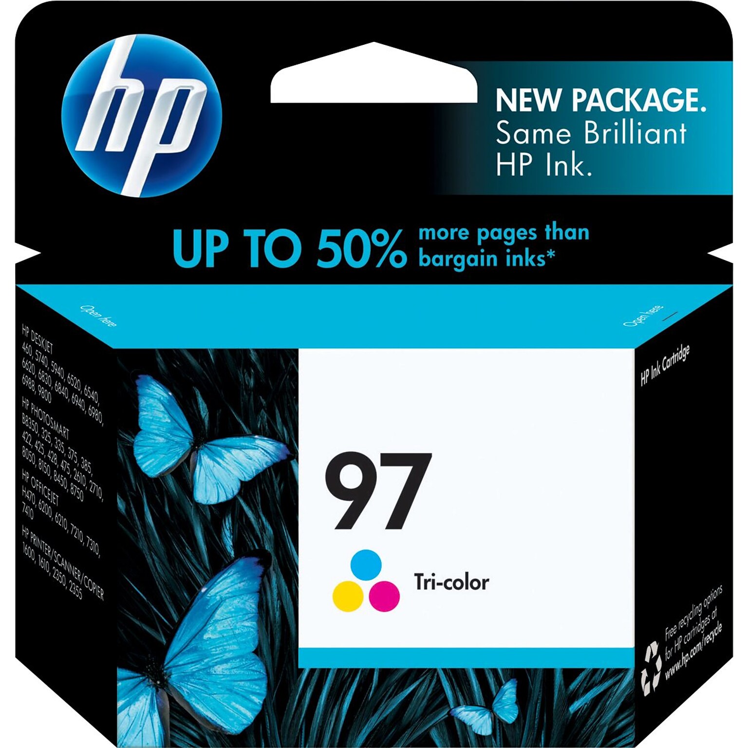 HP 97 Tri-Color Standard Yield Ink Cartridge   (C9363WN#140)