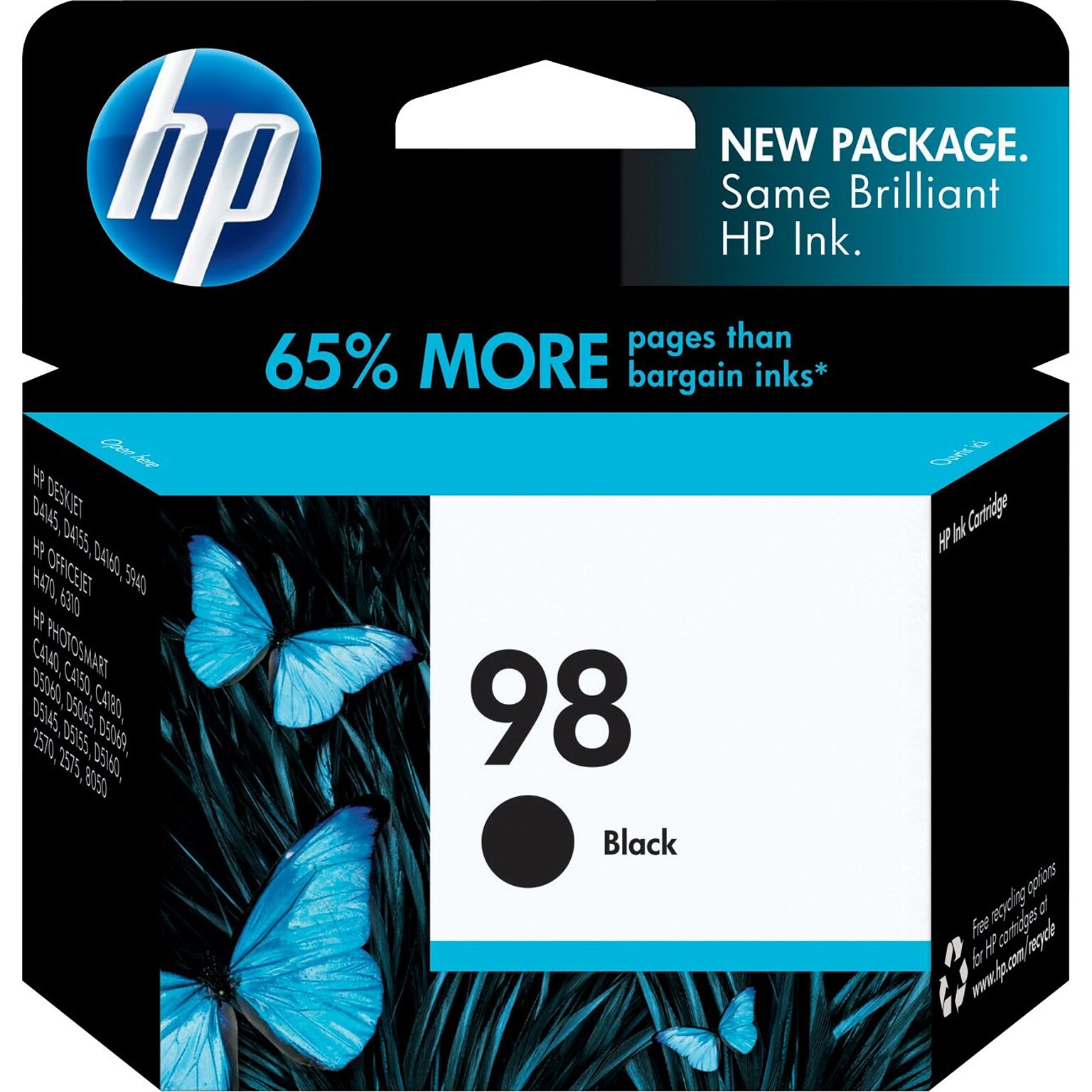 HP 98 Black Standard Yield Ink Cartridge   (C9364WN#140)