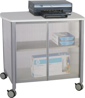Safco 2-Shelf Plastic/Poly Mobile Machine Stand with Swivel Wheels, Gray (1859GR)