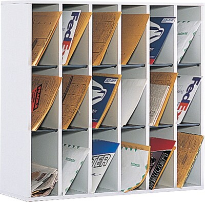 Safco 18-Compartment Mail Sorters, 33.75", Gray/Black (7765GR)