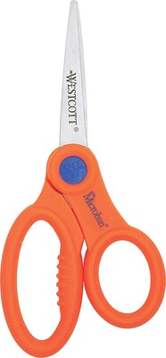 Westcott 5" Stainless Steel Kid's Scissors, Pointed Tip, Assorted Colors (14607)