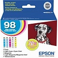Epson T98 Cyan/Magenta/Yellow/Light Cyan/Light Magenta High Yield Ink Cartridge, 5/Pack   (T098920-S