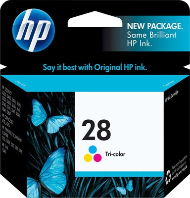 HP 28 Tri-Color Standard Yield Ink Cartridge, print up to 240 pages