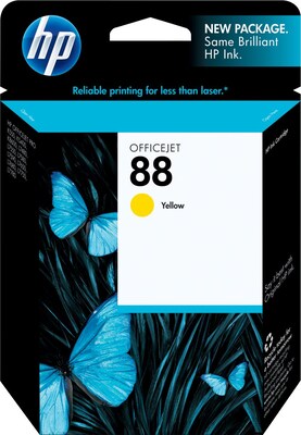 HP 88 Yellow Ink Cartridge, Standard (C9388AN#140)