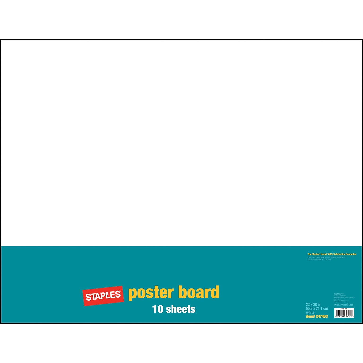 Staples Poster Boards, 10-Pack, White, 22 x 28 (MMK04500S)