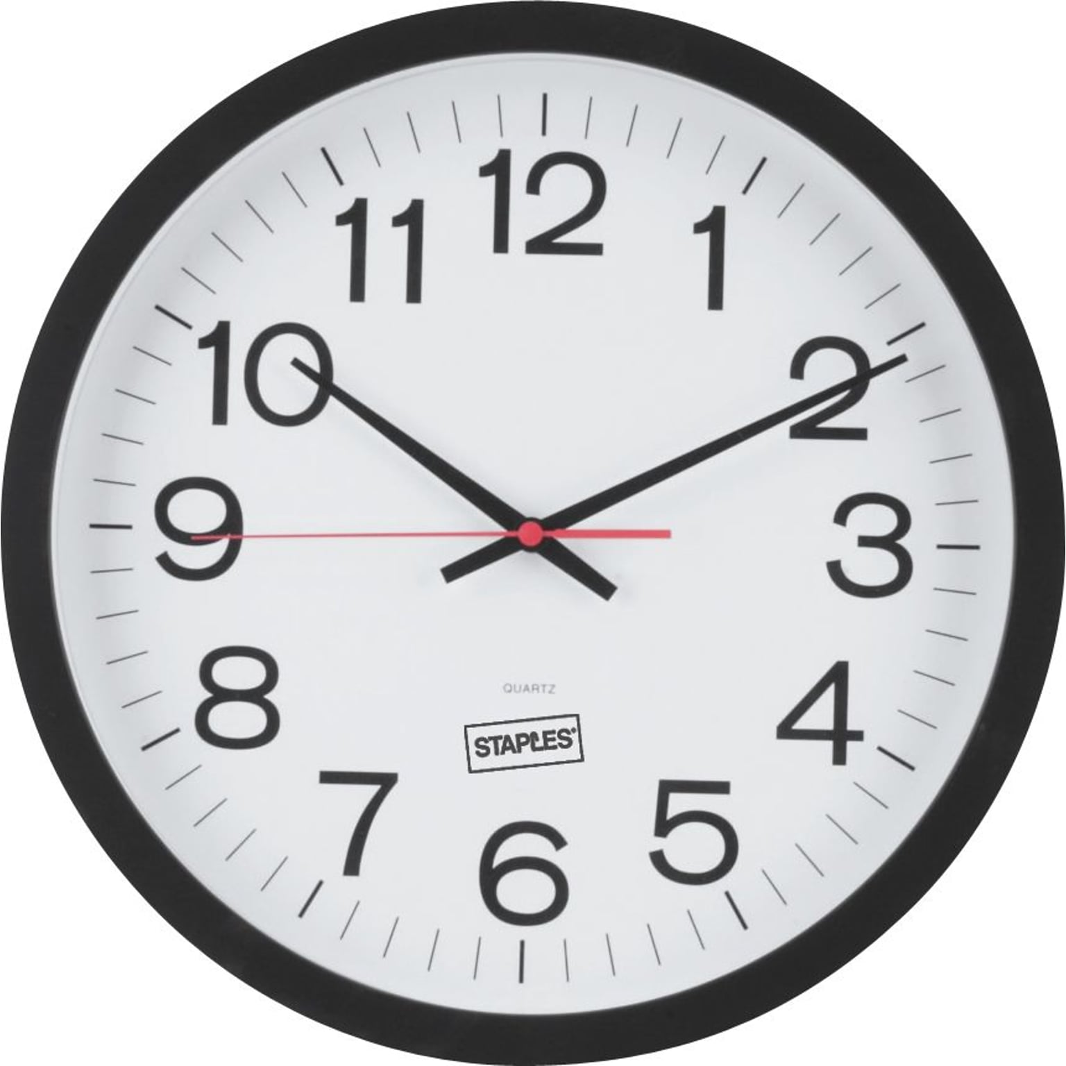 Quill Brand® 14 Quartz Wall Clock, Matte Black Case