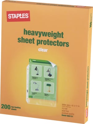 Staples Heavyweight Sheet Protectors, 8.5 x 11, Clear, 200/Box (34846)