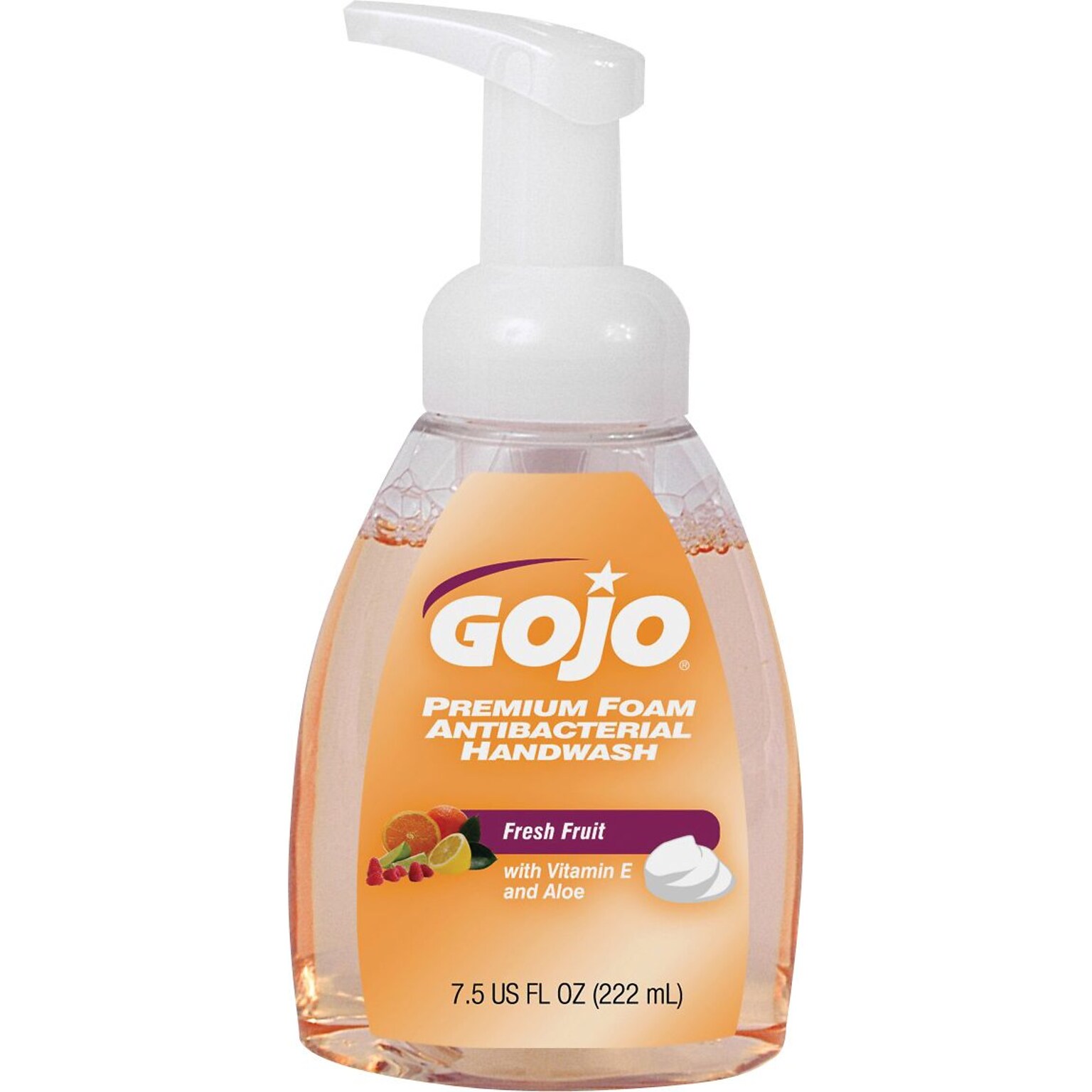 GOJO Premium Antibacterial Foaming Hand Soap, Fresh Fruit Scent, 7.5 oz. (5710-06CT)