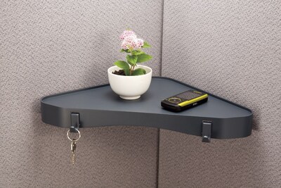 Officemate Panel Verticalmate Plastic Corner Shelf, Gray (29322)