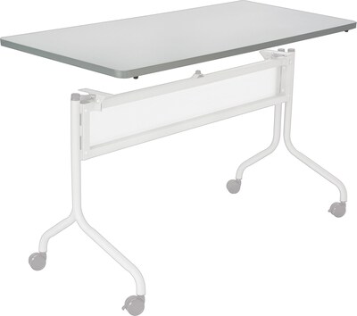 Impromptu® Mobile Training Table, Half Round Top - 48 x 24" Gray