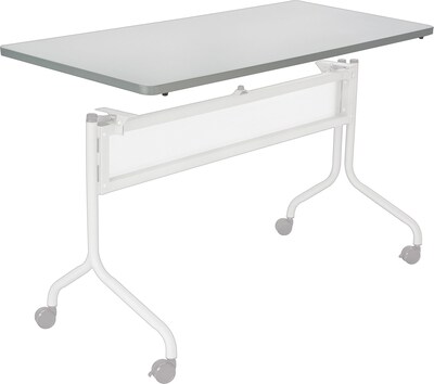 Impromptu® Mobile Training Table, Half Round Top - 48 x 24 Gray