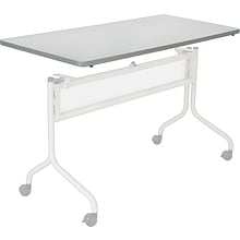 Impromptu® Mobile Training Table, Half Round Top - 48 x 24 Gray